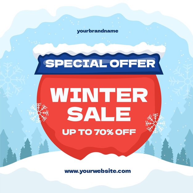 Ilustración de venta de invierno plana