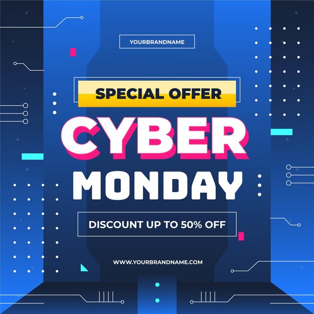 Ilustración de venta de lunes cibernético degradado