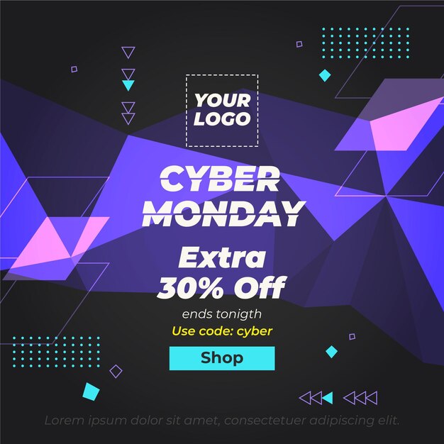 Ilustración de venta de lunes cibernético plana