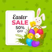 Vector gratuito ilustración de venta de pascua plana