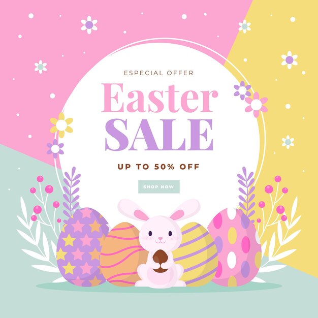 Ilustración de venta de pascua plana