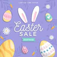 Vector gratuito ilustración de venta de pascua plana