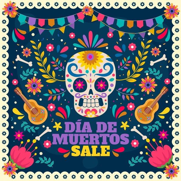 Ilustración de venta plana dia de muertos