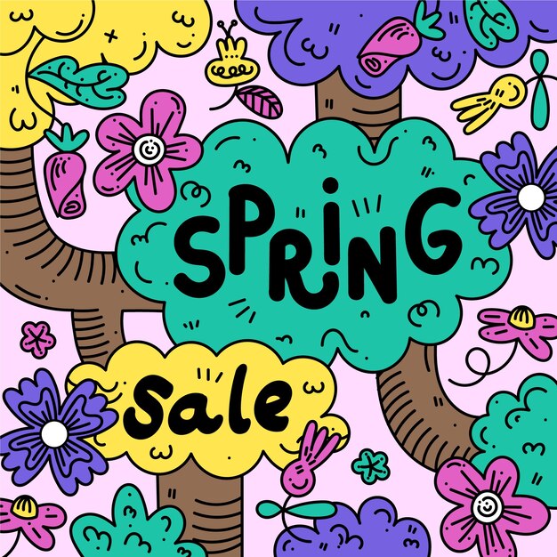 Ilustración de venta de primavera de diseño plano