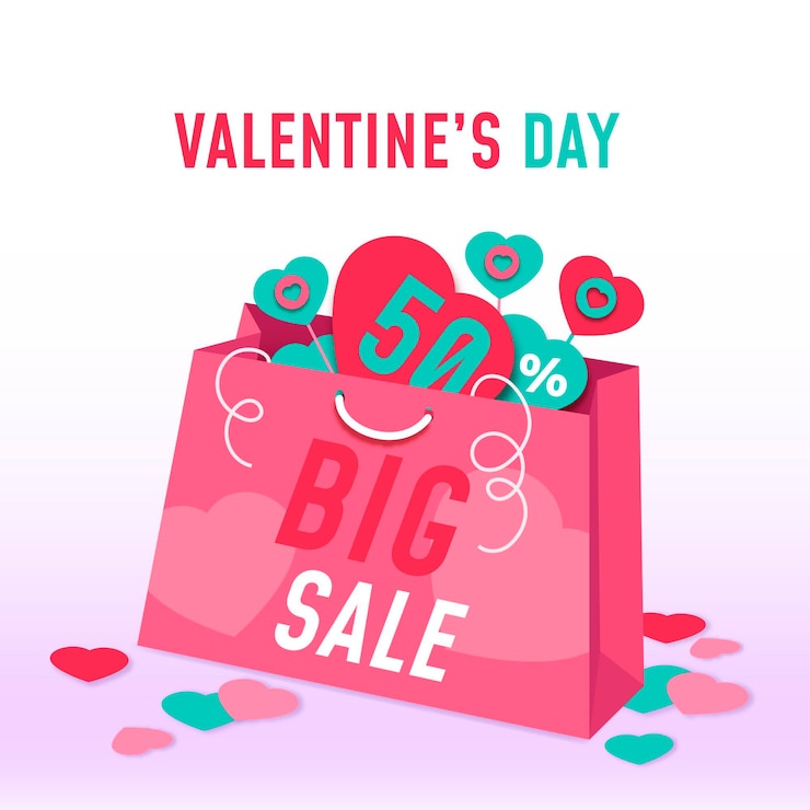Vector gratuito ilustración de venta de san valentín