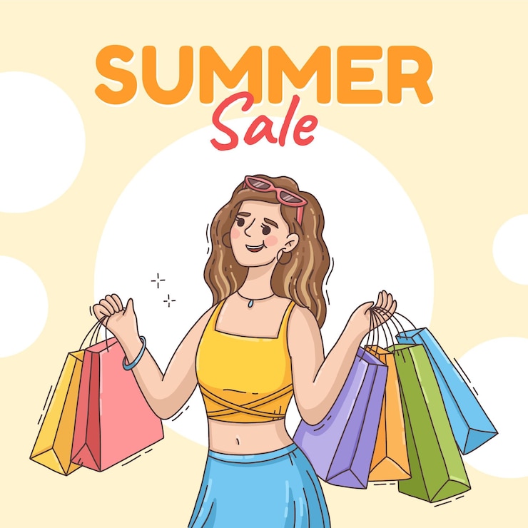 Vector gratuito ilustración de venta de verano dibujado a mano