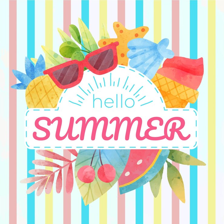 Vector gratuito ilustración de verano acuarela pintada a mano