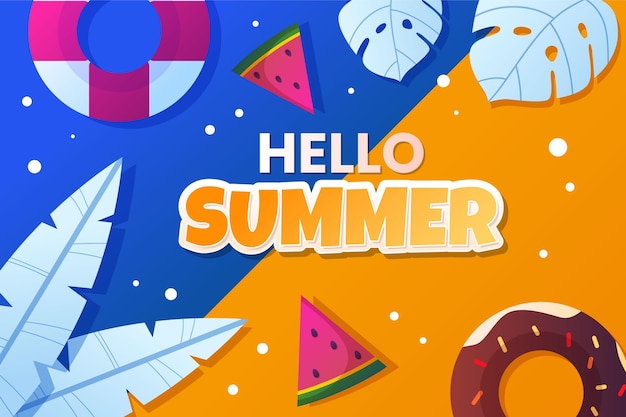 Vector gratuito ilustración de verano degradado