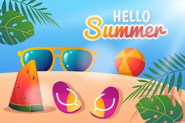 Ilustración de verano degradado