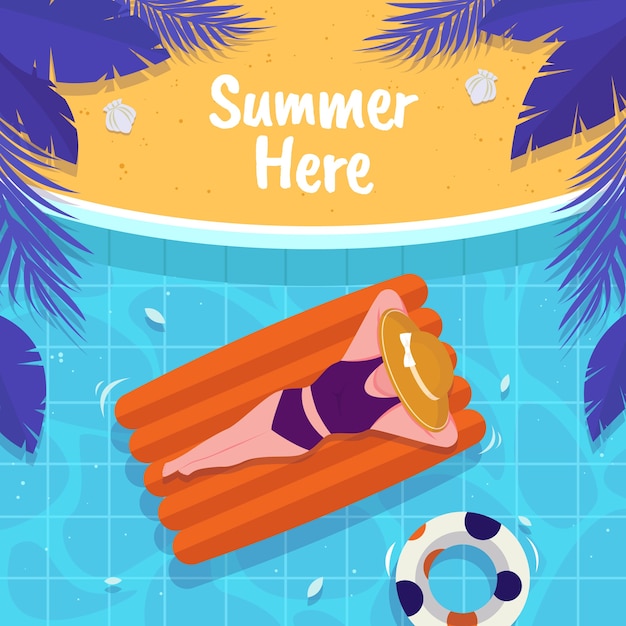 Vector gratuito ilustración de verano de diseño plano