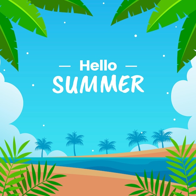 Vector gratuito ilustración de verano hola plana