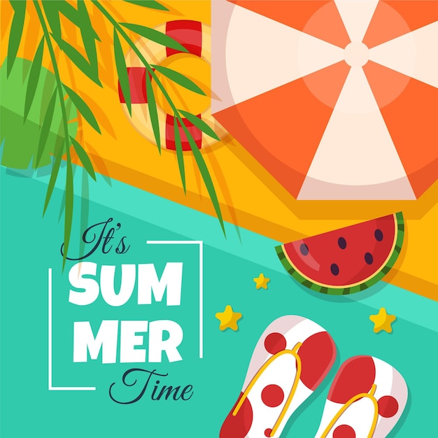 Vector gratuito ilustración de verano plana