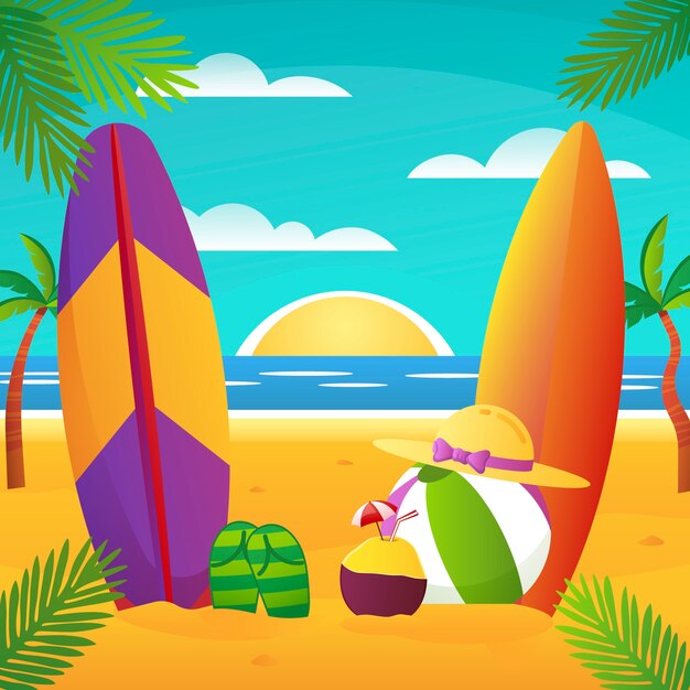 Ilustración de verano realista