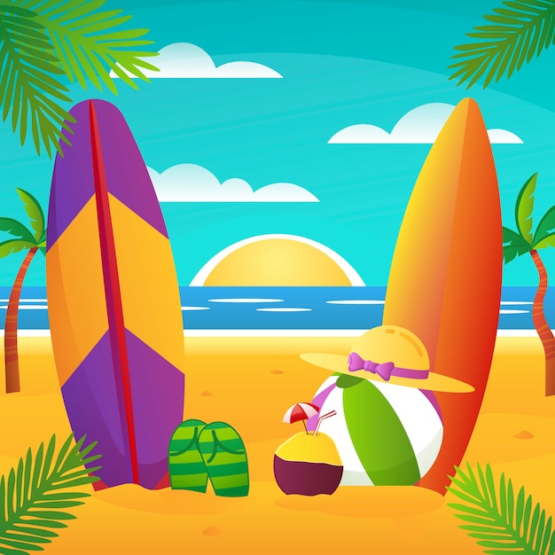 Ilustración de verano realista