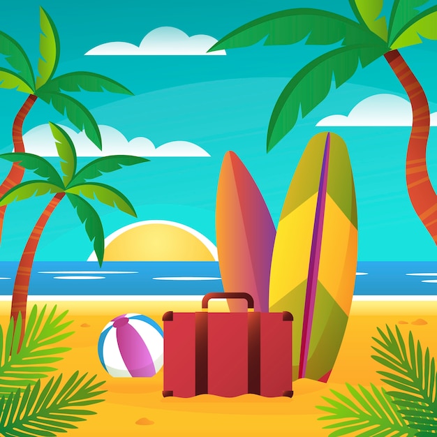 Ilustración de verano realista
