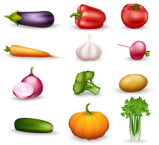 Ilustración de verduras saludables