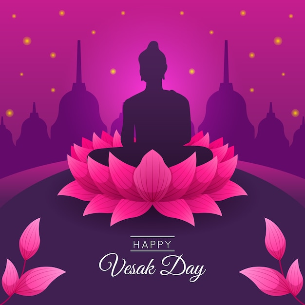 Vector gratuito ilustración vesak degradado