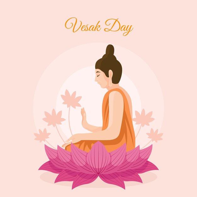 Ilustración vesak plana