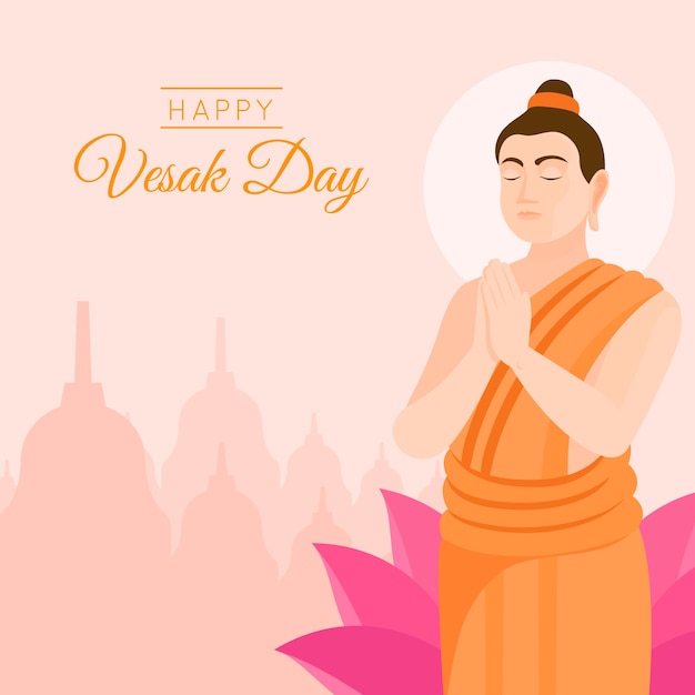 Vector gratuito ilustración vesak plana