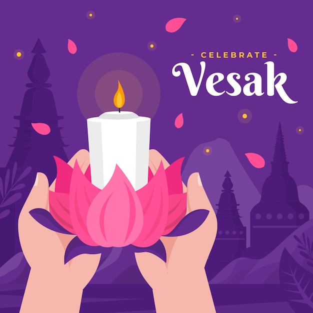 Vector gratuito ilustración vesak plana