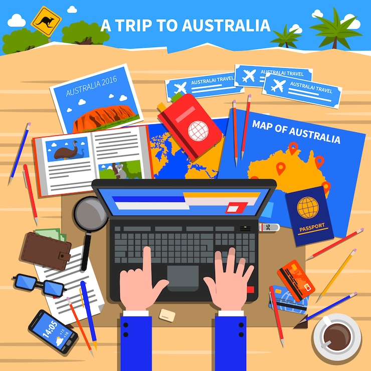 Vector gratuito ilustración de viaje a australia