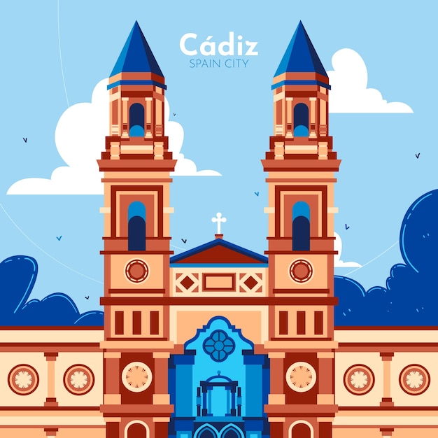 Ilustración de viaje de españa dibujado a mano