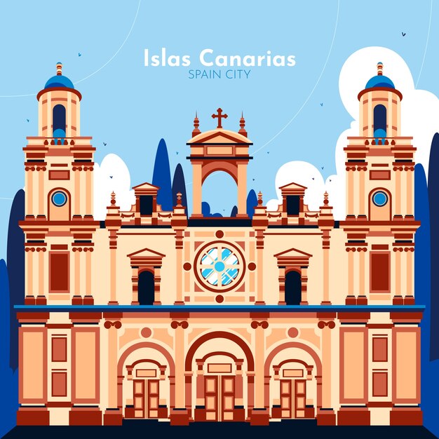 Ilustración de viaje de españa dibujado a mano