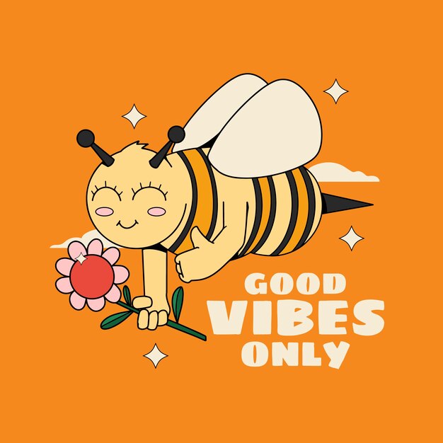 Ilustración de vibraciones positivas dibujadas a mano