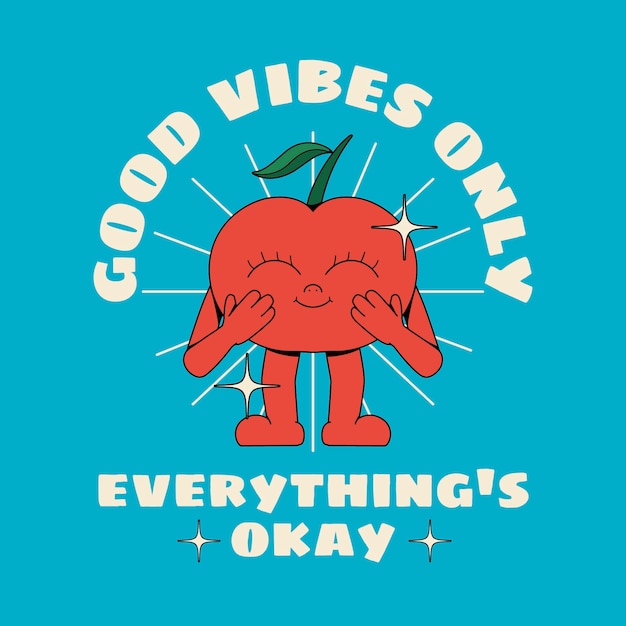 Ilustración de vibraciones positivas dibujadas a mano