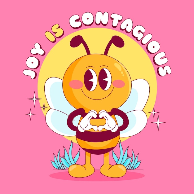 Ilustración de vibraciones positivas dibujadas a mano