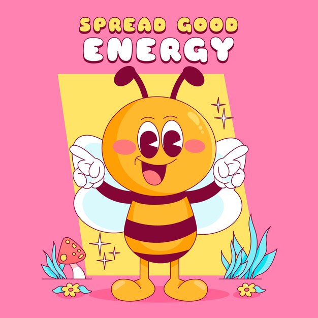 Ilustración de vibraciones positivas dibujadas a mano