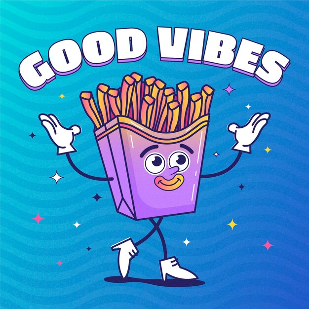 Ilustración de vibraciones positivas de gradiente