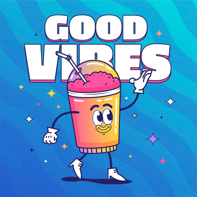 Ilustración de vibraciones positivas de gradiente