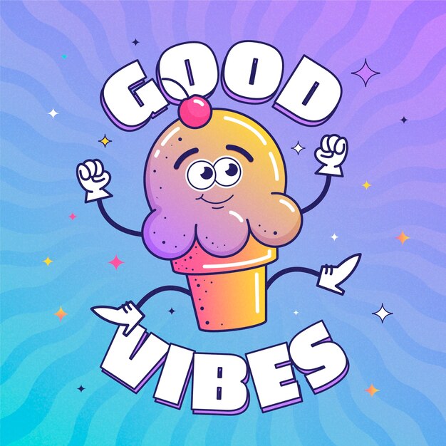 Ilustración de vibraciones positivas de gradiente