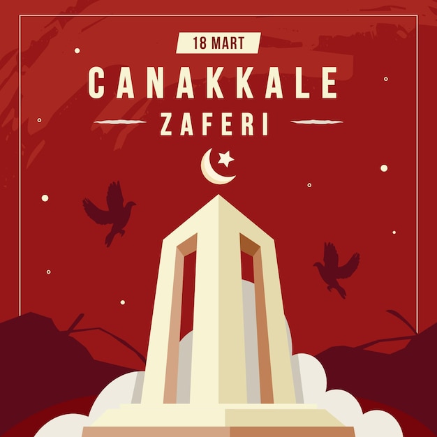 Vector gratuito ilustración de la victoria de canakkale