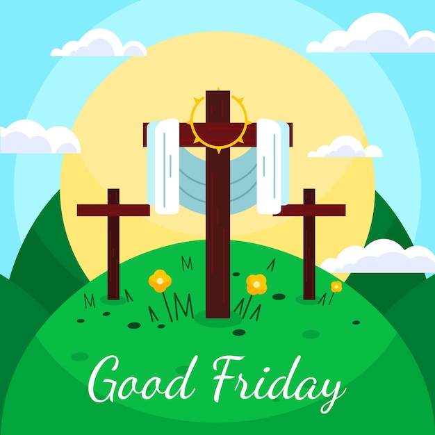 Vector gratuito ilustración de viernes santo en diseño plano