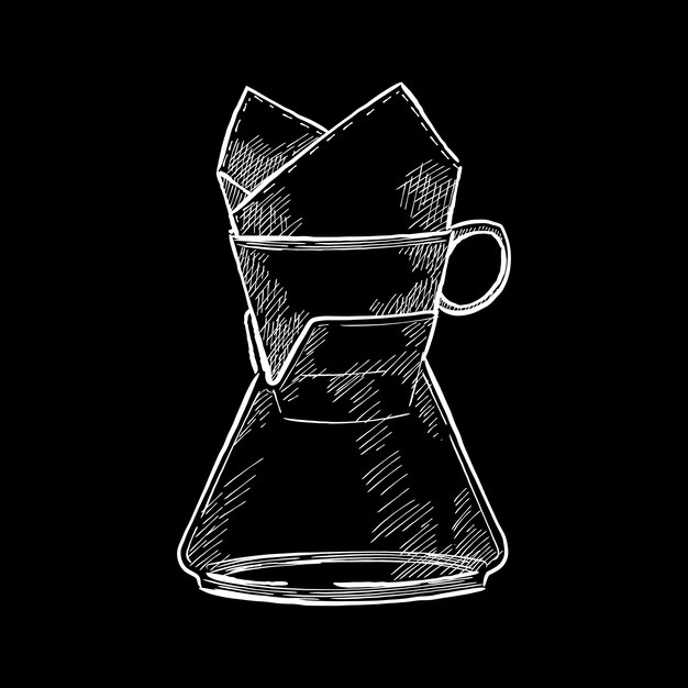 Ilustración vintage de una cafetera