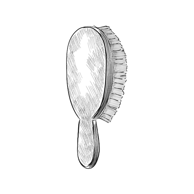 Ilustración vintage de un cepillo de pelo