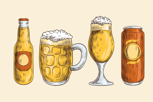 Ilustración vintage de cerveza artesanal