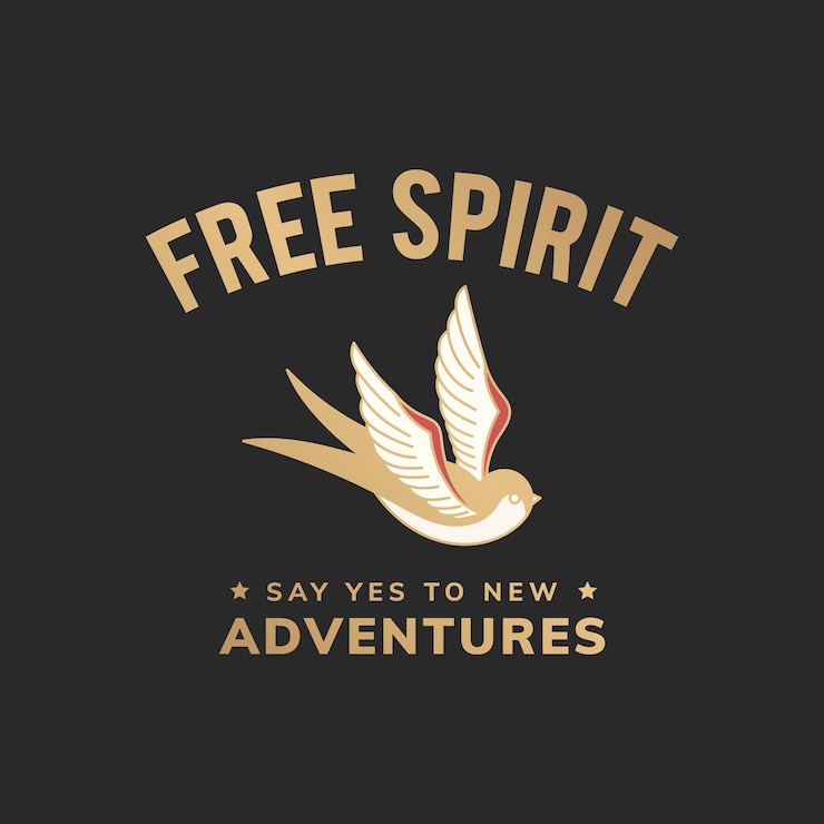 Vector gratuito ilustración vintage de espíritu libre