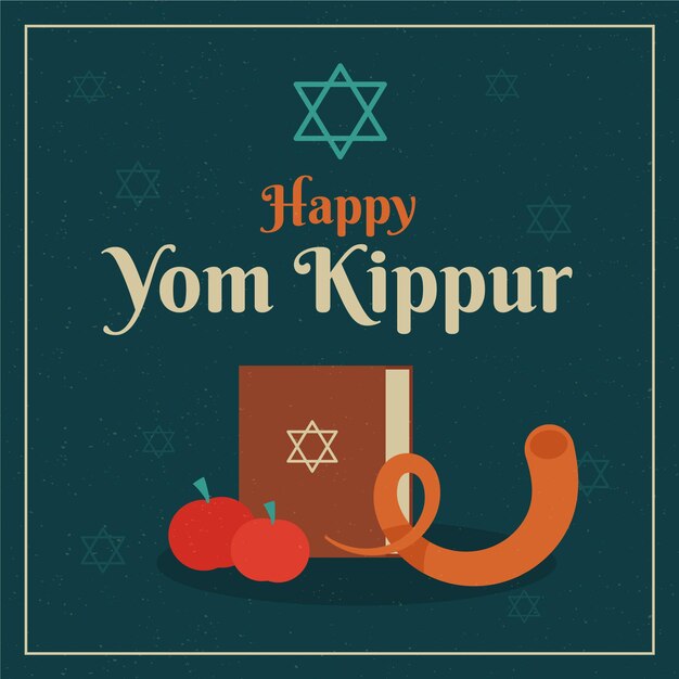 Ilustración vintage del evento de yom kipur