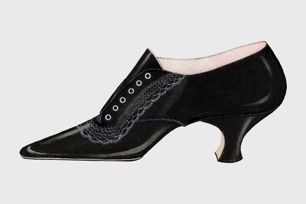 Ilustración vintage de vector de zapato de mujer, remezclada de la obra de arte de Carl Schutz.