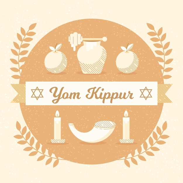 Vector gratuito ilustración vintage de yom kipur