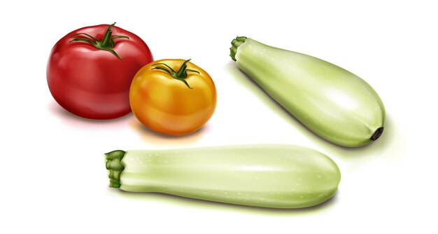 Ilustración de vista superior de verduras realistas