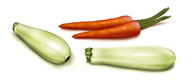 Ilustración de vista superior de verduras realistas