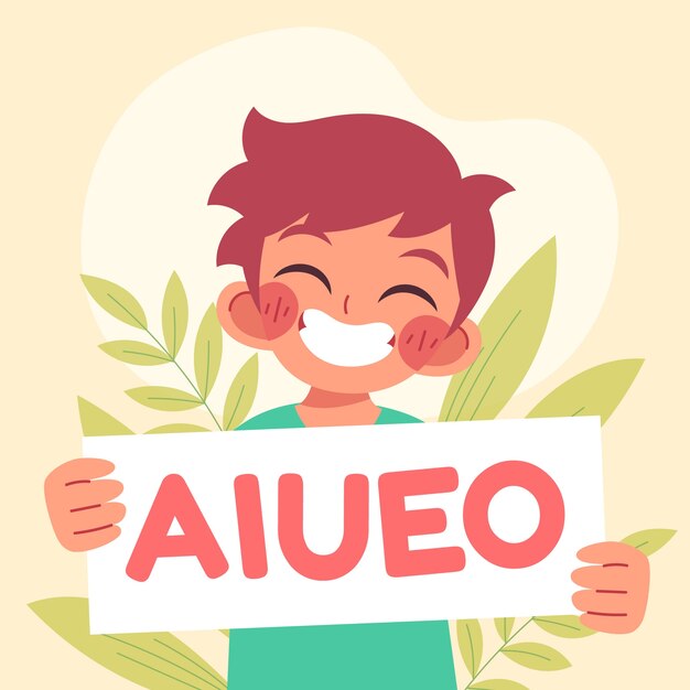 Ilustración de vocales dibujadas a mano