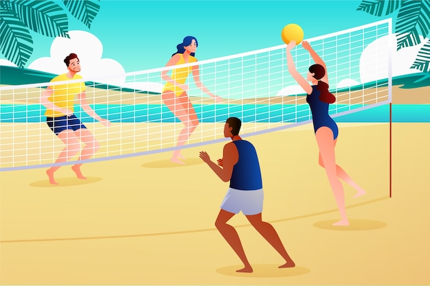 Vector gratuito ilustración de voleibol degradado