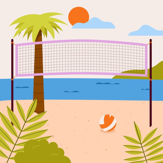 Ilustración de voleibol dibujada a mano