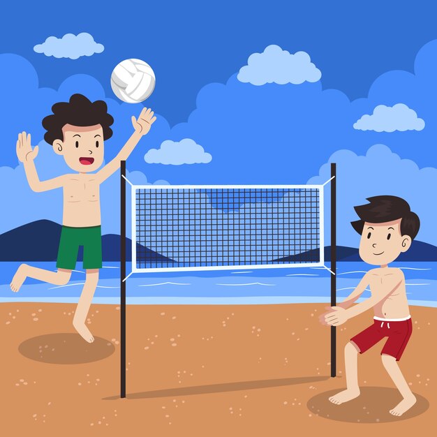 Ilustración de voleibol dibujado a mano
