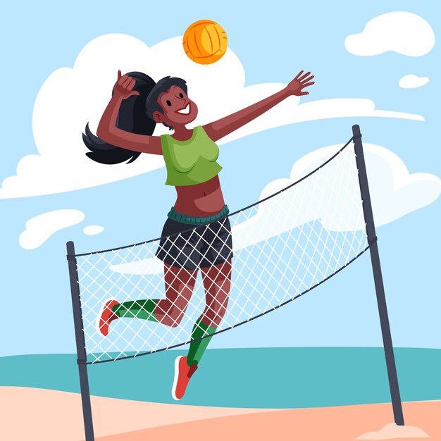 Ilustración de voleibol dibujado a mano